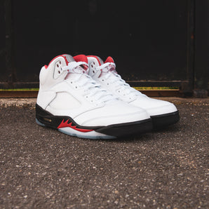 Air Jordan 5 Retro Fire Red Silver Tongue