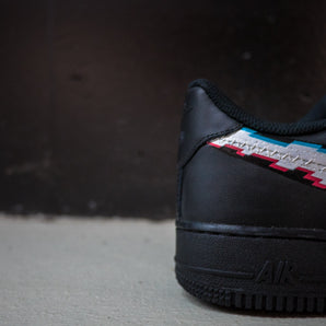 Nike Air Force 1 Black Swoosh Electrique Blue X Commandant Custom